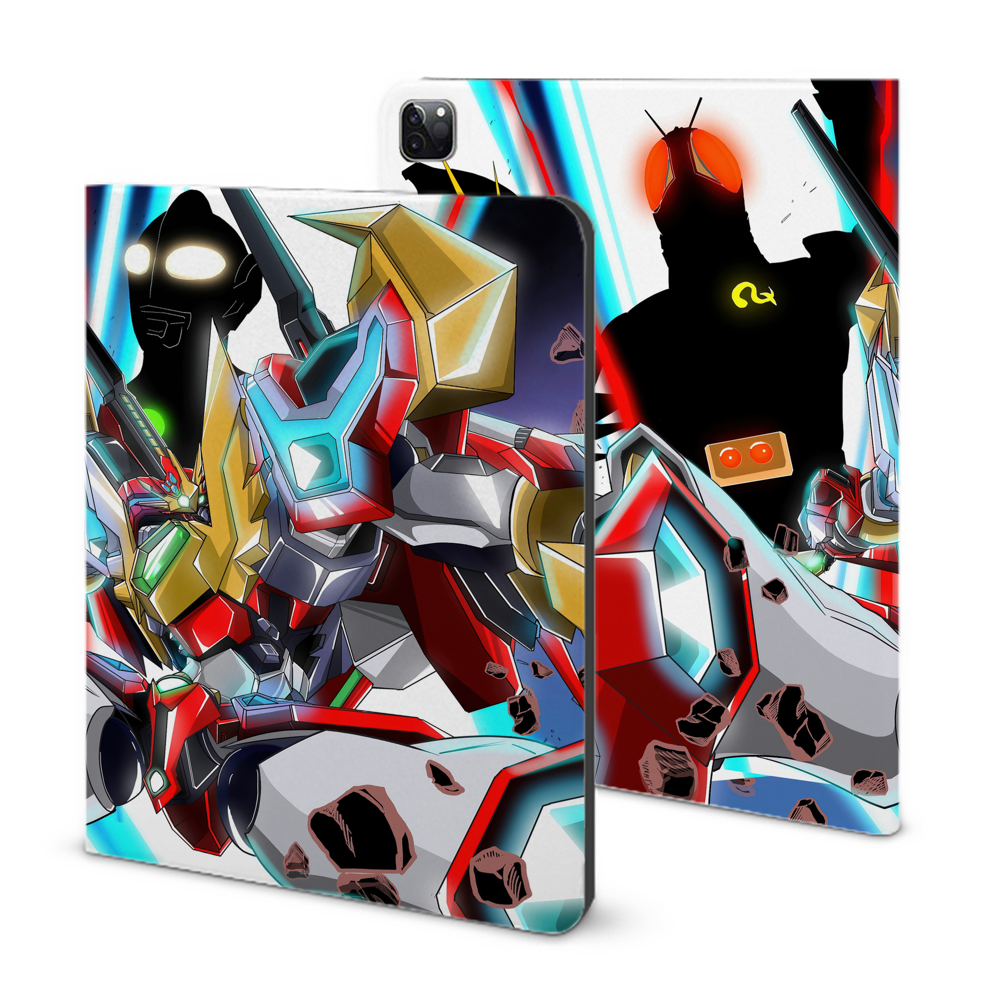 （画像用） ウルトラマン Ultraman IPad ケース ブック型 PUレザー TPU 耐衝撃 軽量 薄型 ペン収納なし 全面保護 IPad 各モデル対応